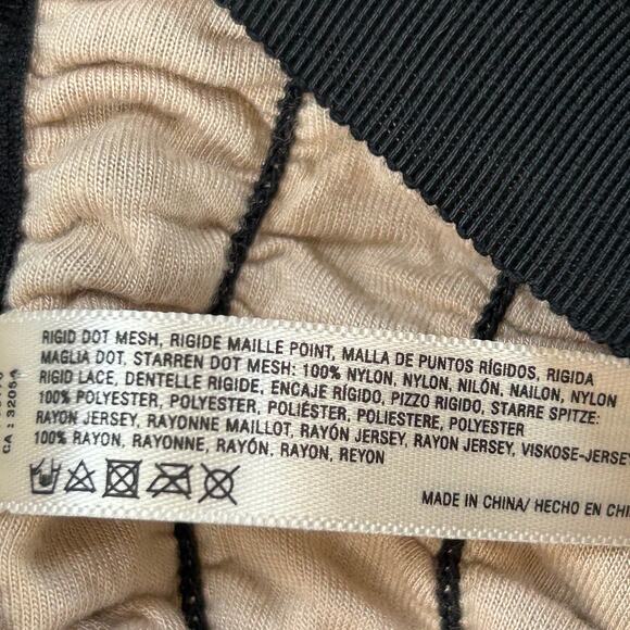 Anthropologie E. Elouise Babydoll Dress Black Mesh Dot Lace Fairycore M - Picture 5 of 6